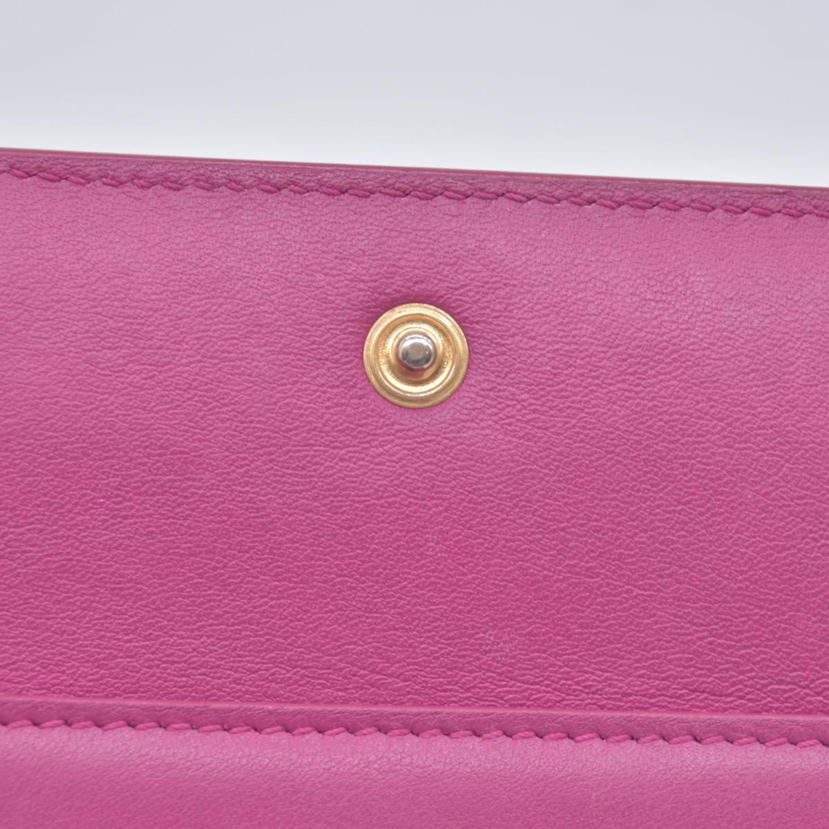 $400 Saint Laurent Classic Y Compact Trifold Wallet Fuchsia CONSIGNMENT