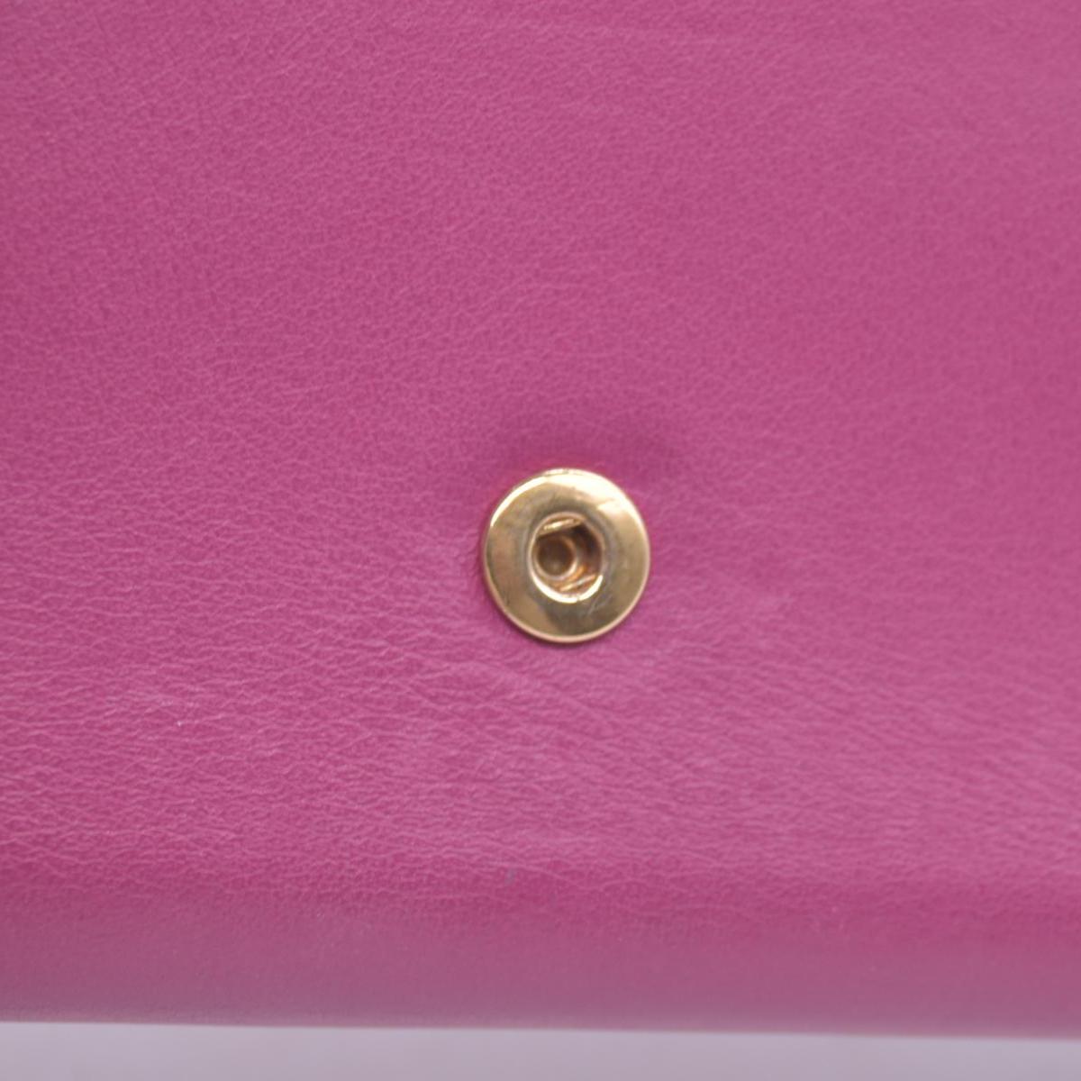 $400 Saint Laurent Classic Y Compact Trifold Wallet Fuchsia CONSIGNMENT
