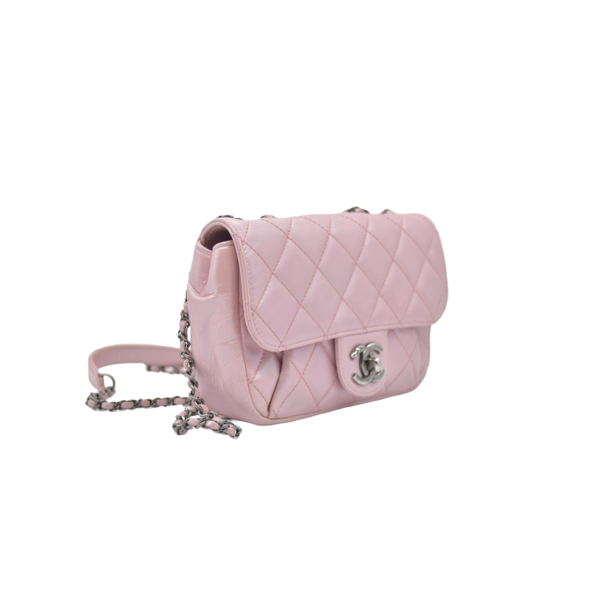 $3200 Chanel  Coco Pleats Flap Bag Pink