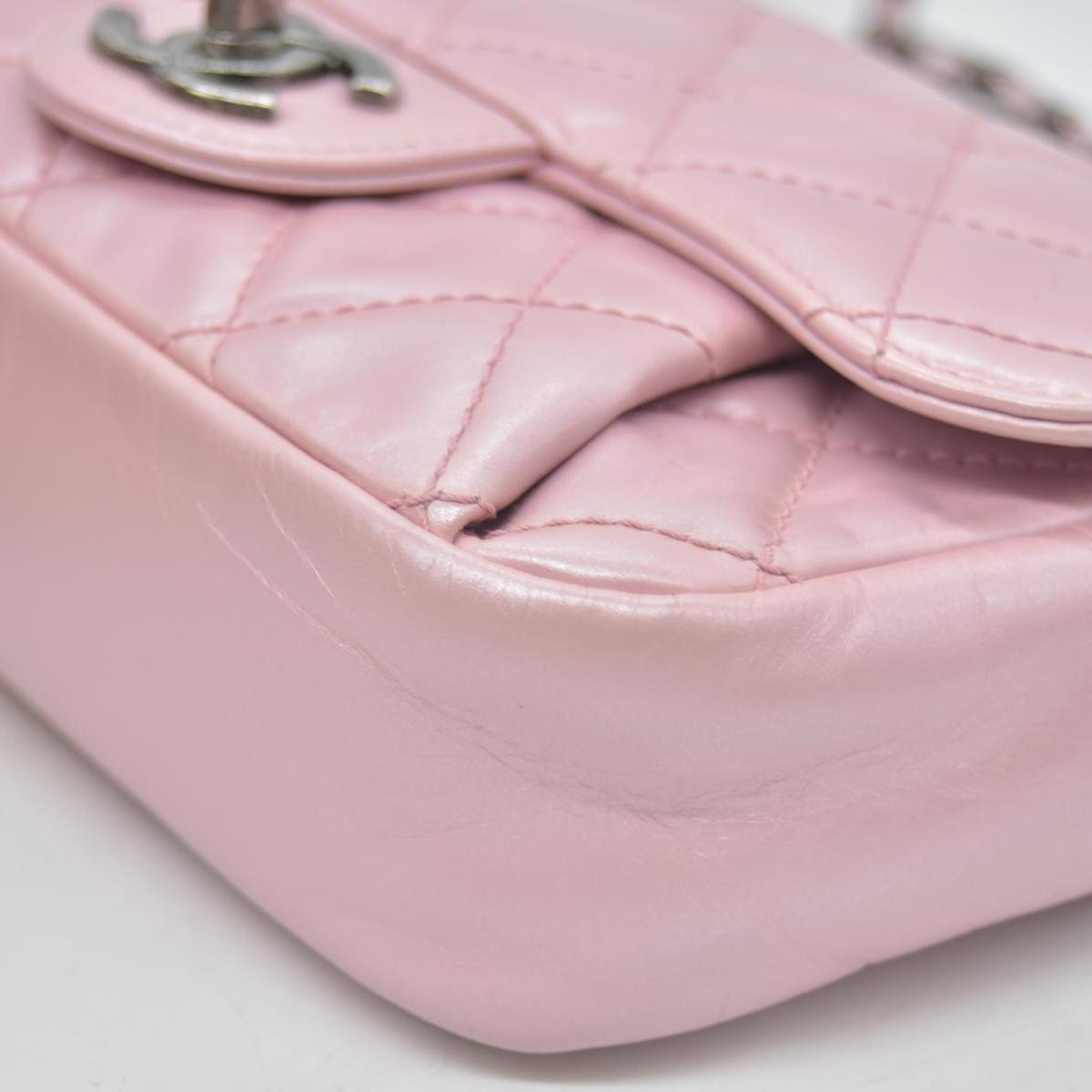 $3200 Chanel  Coco Pleats Flap Bag Pink 10020380