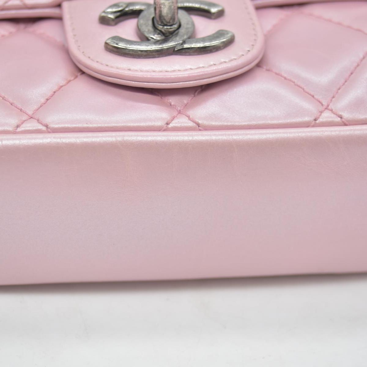 $3200 Chanel  Coco Pleats Flap Bag Pink 10020380