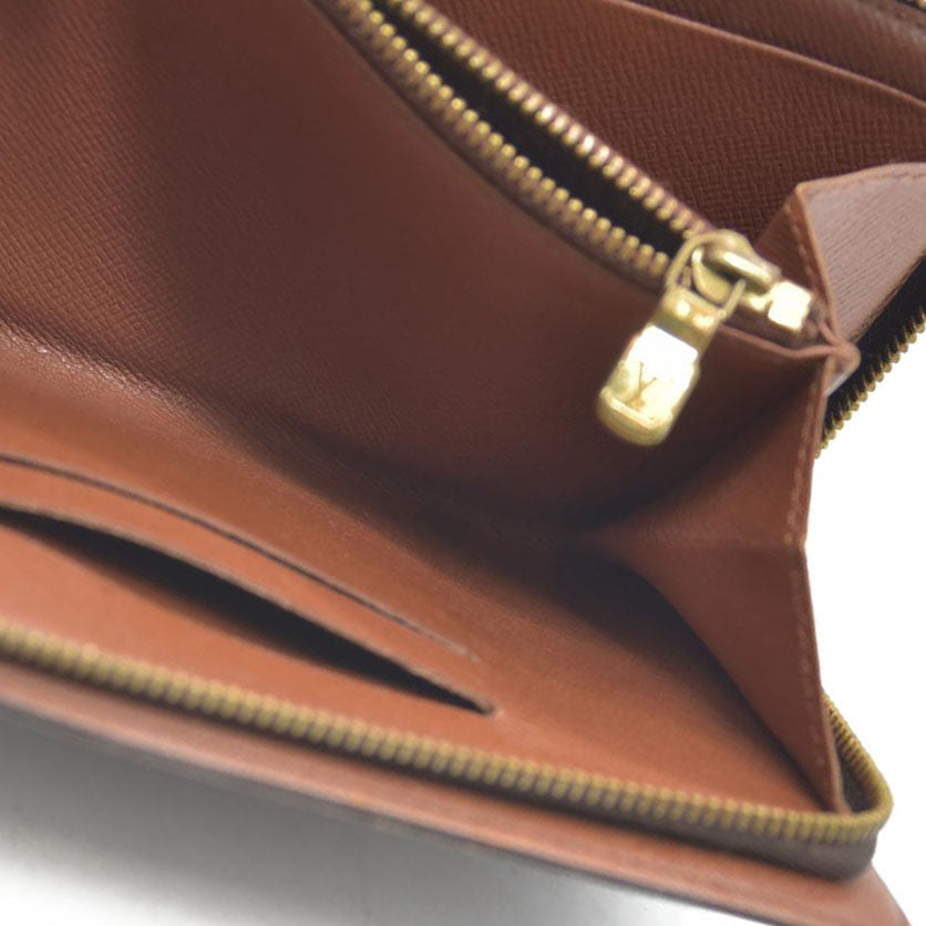 Louis Vuitton Monogram Porte Monnaie Zippy Long Wallet Brown CA0928