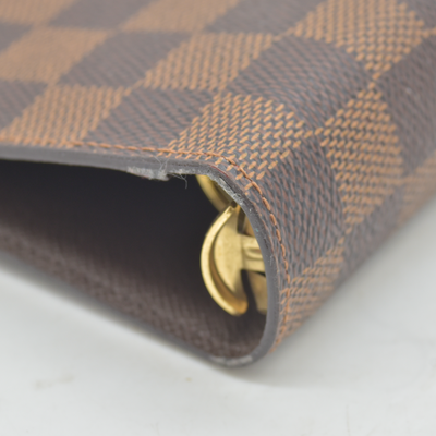 $755 2011 Louis Vuitton Damier Ebene Medium Ring Agenda Cover SP4101