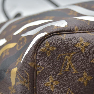 $2550 Louis Vuitton x LoL Monogram Neverfull MM Gold Silver 10020334