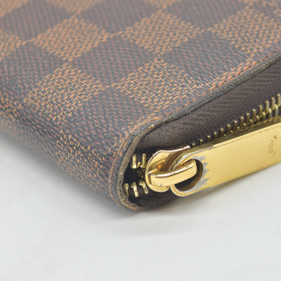 $915 2014 Louis Vuitton Damier Ebene Zippy Wallet MI4144