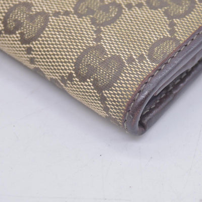 Gucci Beige Green GG Canvas Web Continental Wallet CONSIGNMENT