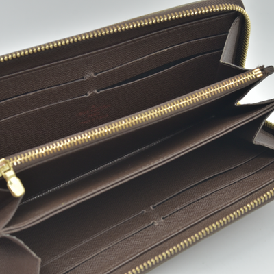 $915 2014 Louis Vuitton Damier Ebene Zippy Wallet MI4144