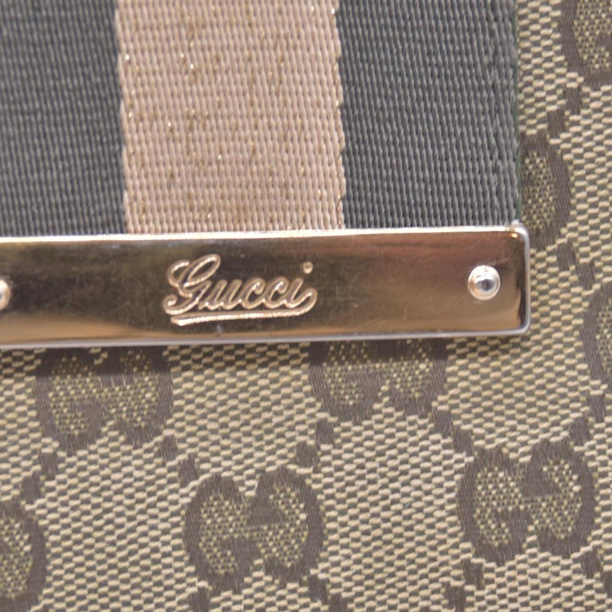 Gucci Beige Green GG Canvas Web Continental Wallet CONSIGNMENT