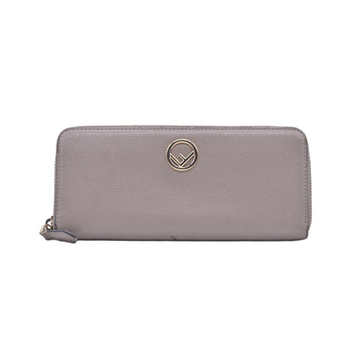 $760 Fendi Vitello Cruis Lucido Fendi Zip Around Wallet Tortora CONSIGNMENT