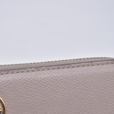 $760 Fendi Vitello Cruis Lucido Fendi Zip Around Wallet Tortora CONSIGNMENT