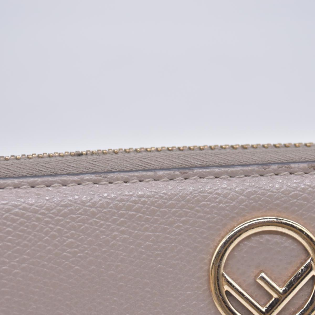$760 Fendi Vitello Cruis Lucido Fendi Zip Around Wallet Tortora CONSIGNMENT