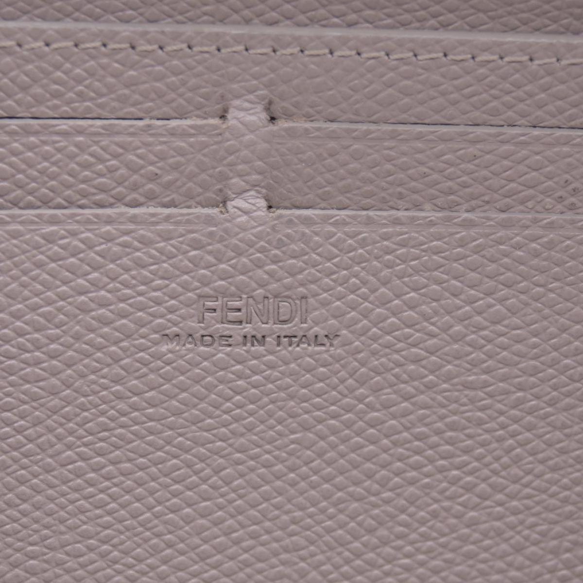 $760 Fendi Vitello Cruis Lucido Fendi Zip Around Wallet Tortora CONSIGNMENT
