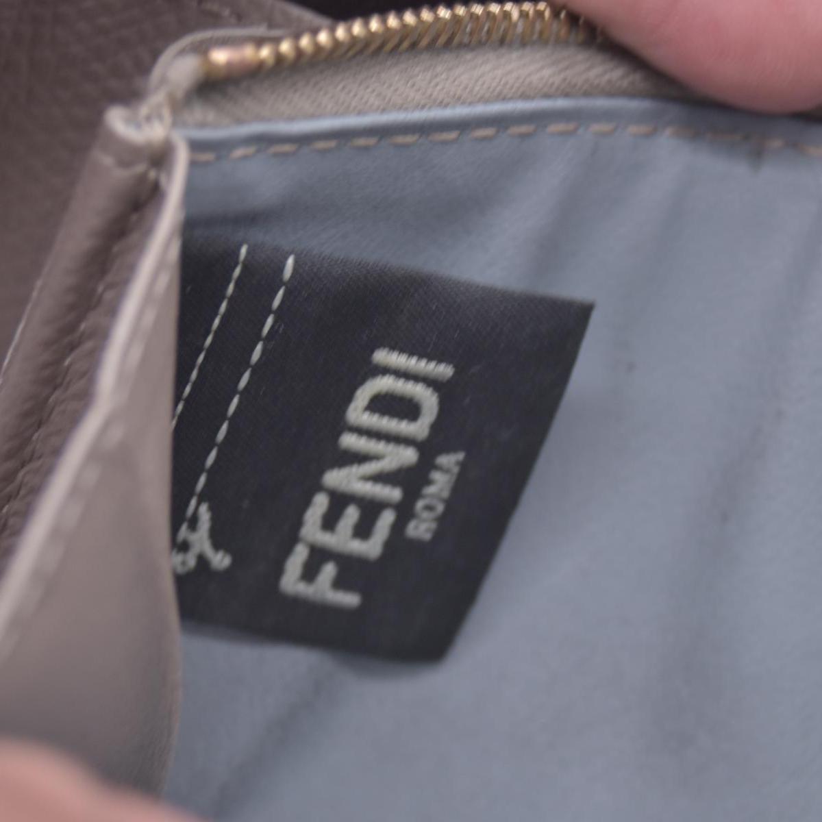 $760 Fendi Vitello Cruis Lucido Fendi Zip Around Wallet Tortora CONSIGNMENT