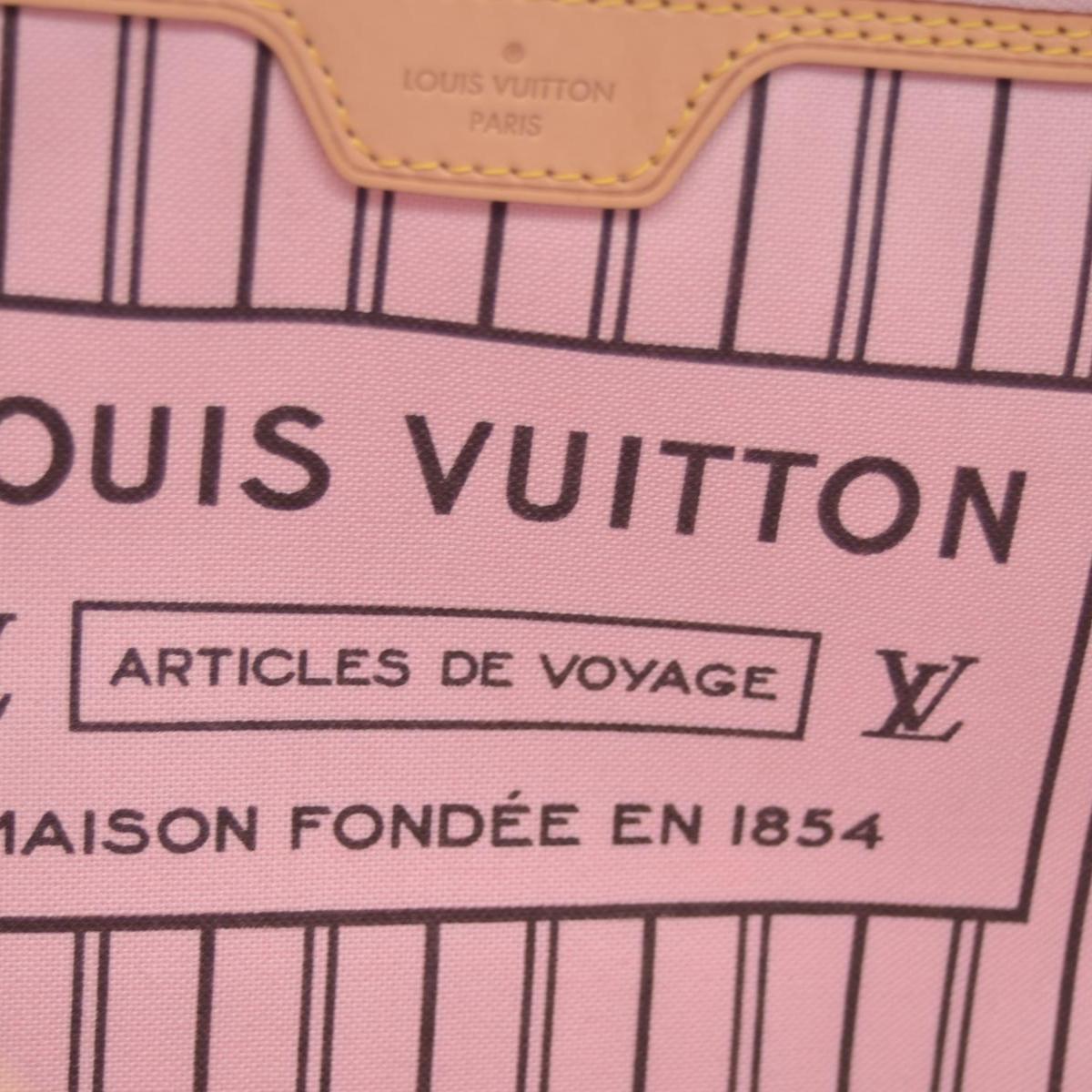 $2240 Louis Vuitton Monogram Neo Neverfull MM Rose Ballerine