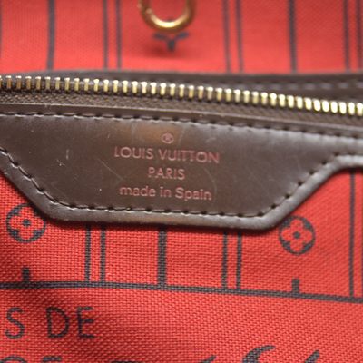 $2170 Louis Vuitton Damier Ebene Neverfull MM CA3140 2010