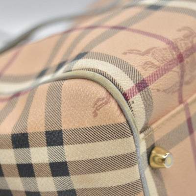 $895 Burberry Haymarket Check Small Canterbury Tote Silver