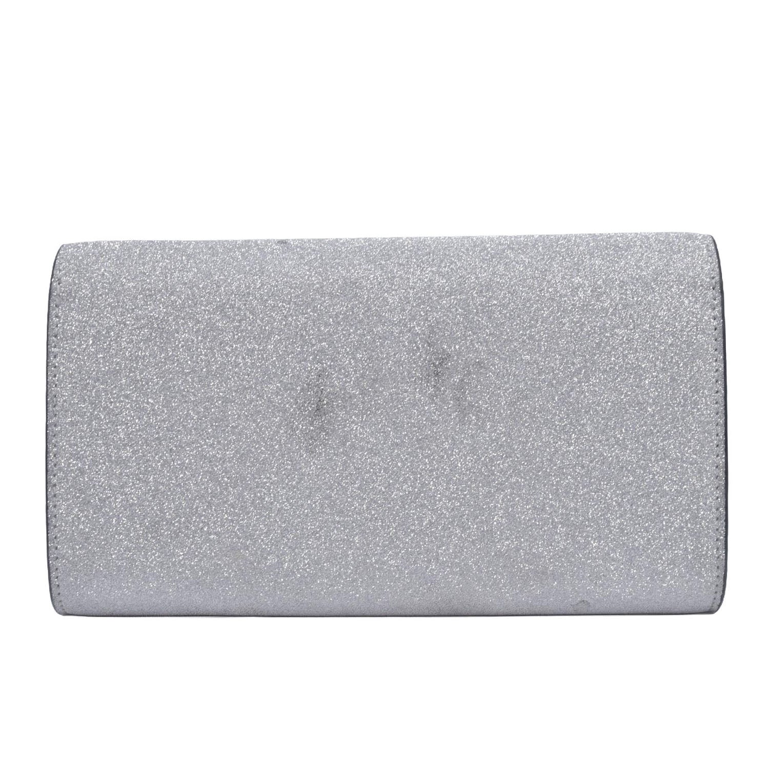 Christian Louboutin Glitter Calfskin Loubi54 Crossbody Clutch Silver 10021112