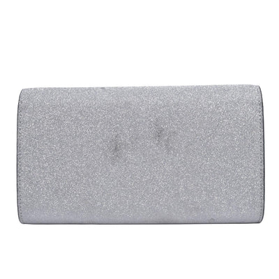 Christian Louboutin Glitter Calfskin Loubi54 Crossbody Clutch Silver 10021112