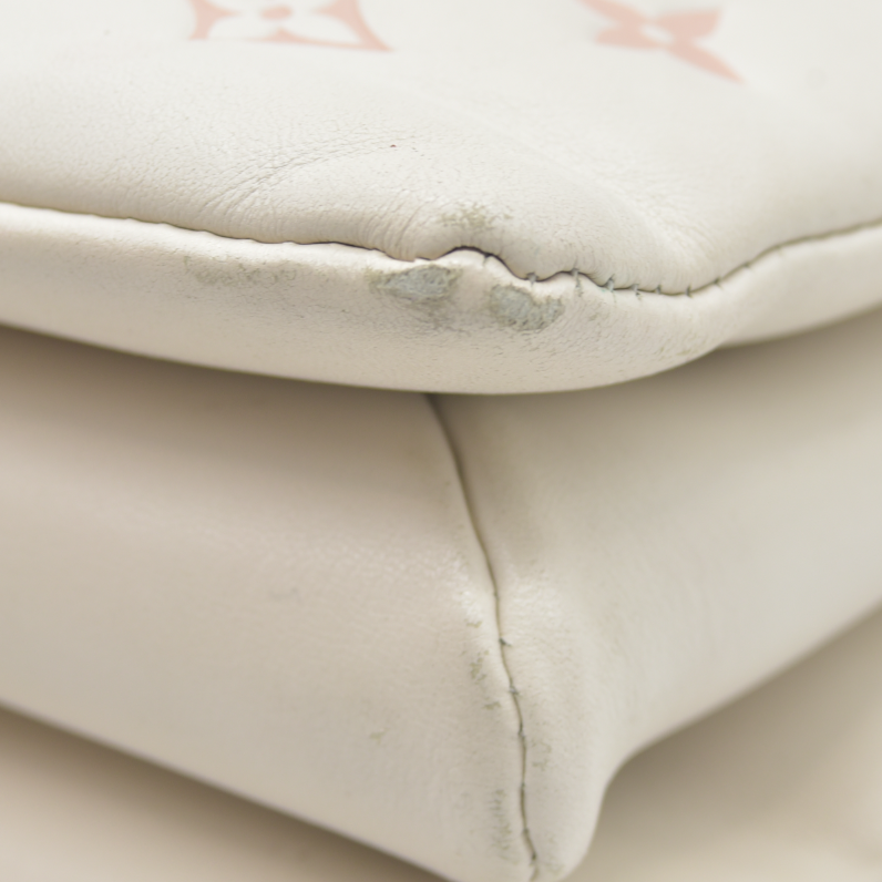 $5100 Louis Vuitton Lambskin Embossed Monogram Coussin PM Natural Creme 2023