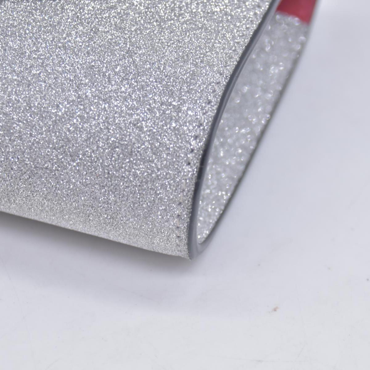 Christian Louboutin Glitter Calfskin Loubi54 Crossbody Clutch Silver 10021112
