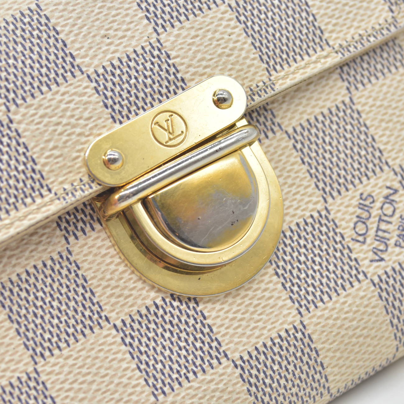 Louis Vuitton Damier Azur Porte Feiulle Koala Trifold Wallet White TH4059