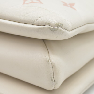 $5100 Louis Vuitton Lambskin Embossed Monogram Coussin PM Natural Creme 2023