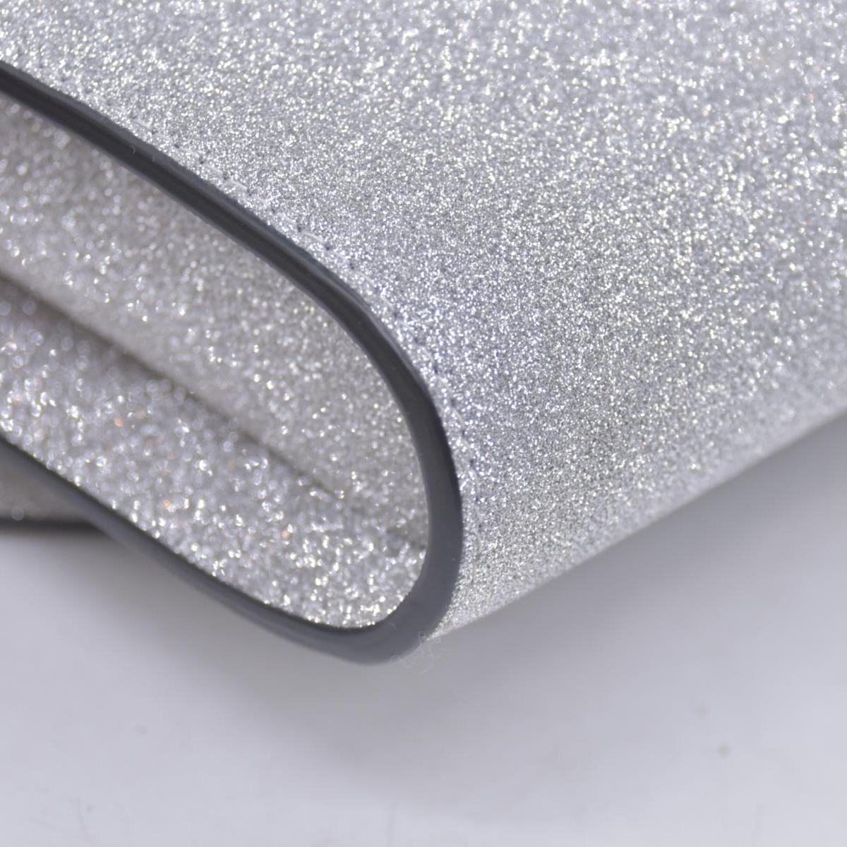 Christian Louboutin Glitter Calfskin Loubi54 Crossbody Clutch Silver 10021112