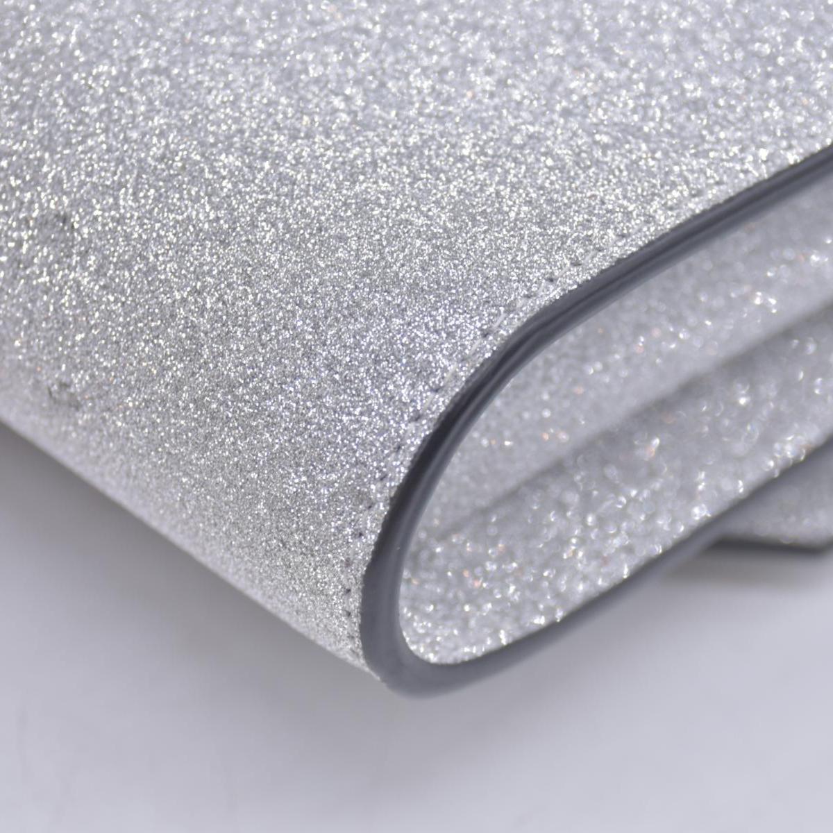 Christian Louboutin Glitter Calfskin Loubi54 Crossbody Clutch Silver 10021112