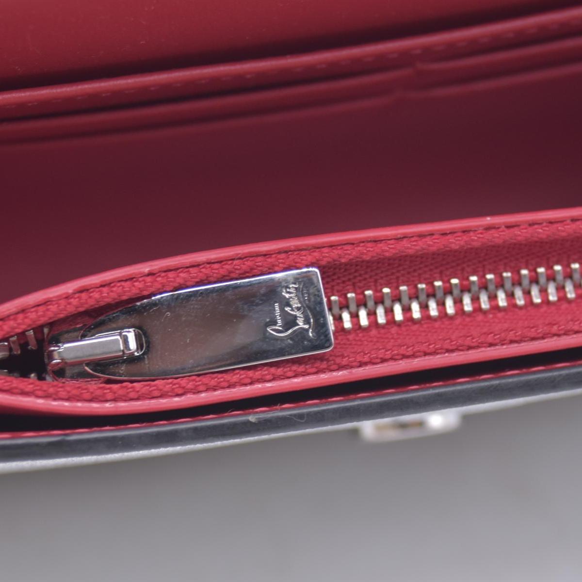 Christian Louboutin Glitter Calfskin Loubi54 Crossbody Clutch Silver 10021112