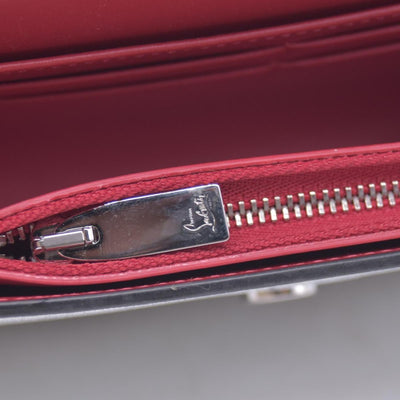 Christian Louboutin Glitter Calfskin Loubi54 Crossbody Clutch Silver 10021112