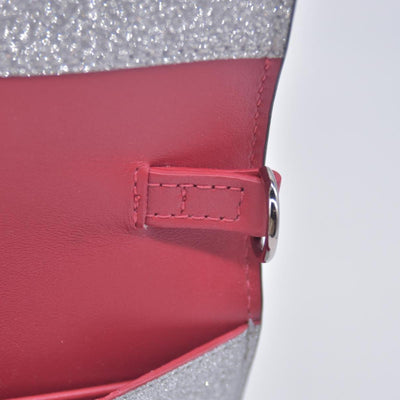 Christian Louboutin Glitter Calfskin Loubi54 Crossbody Clutch Silver 10021112