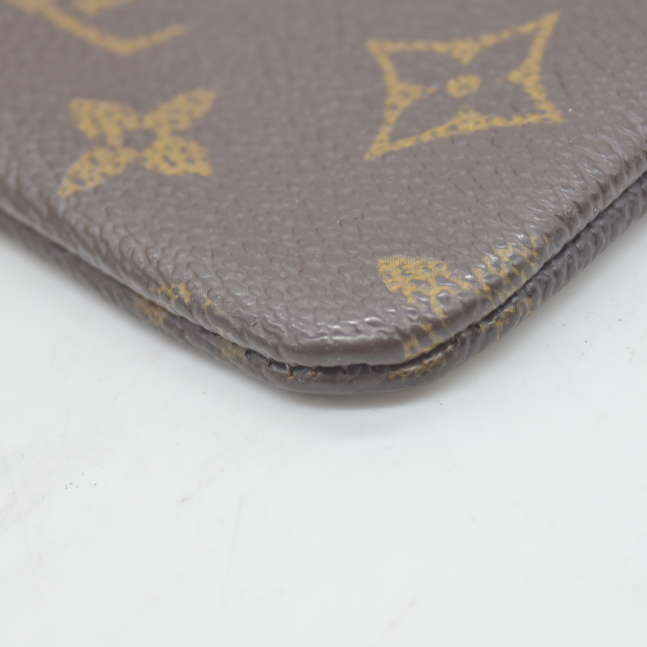 $345 Louis Vuitton Monogram Pochette Cles Wallet Coin Purse Brown