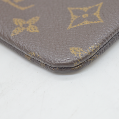 $345 Louis Vuitton Monogram Pochette Cles Wallet Coin Purse Brown