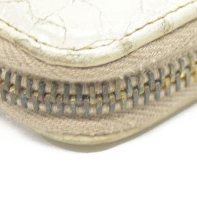 MIU MIU Logo Embossed Leather Zippy Long Wallet White