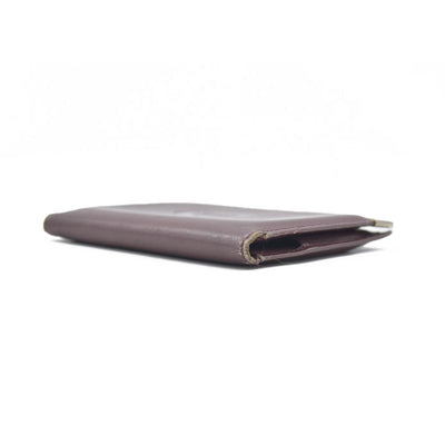 $580 Must de Cartier Leather Bifold Wallet Bordeaux