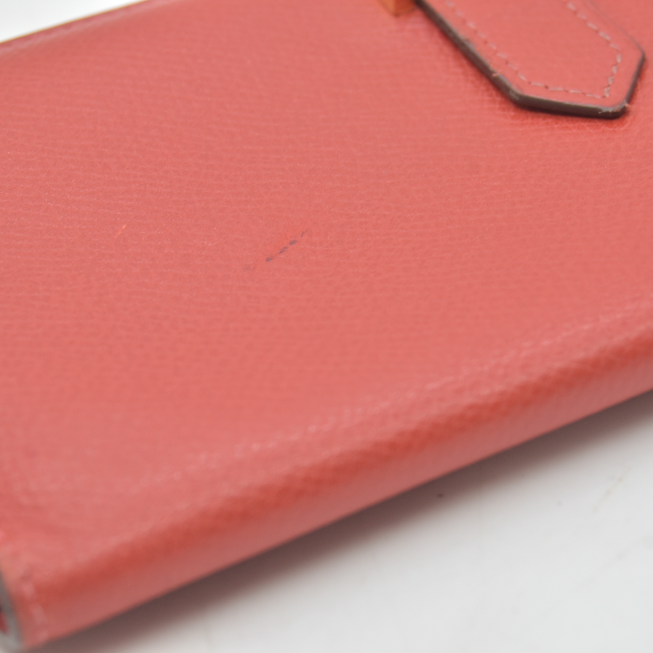 $4100 Hermes Epsom Bearn Gusset Wallet Rouge