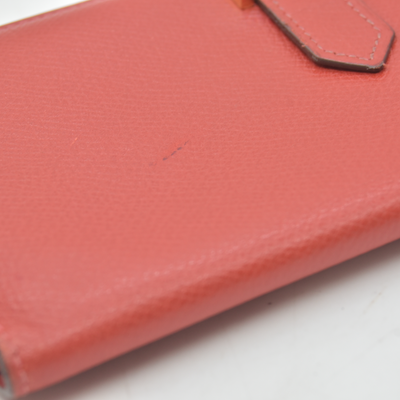 $4100 Hermes Epsom Bearn Gusset Wallet Rouge
