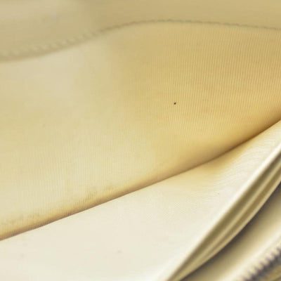 MIU MIU Logo Embossed Leather Zippy Long Wallet White