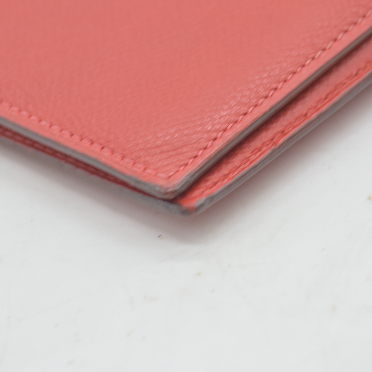 $4100 Hermes Epsom Bearn Gusset Wallet Rouge