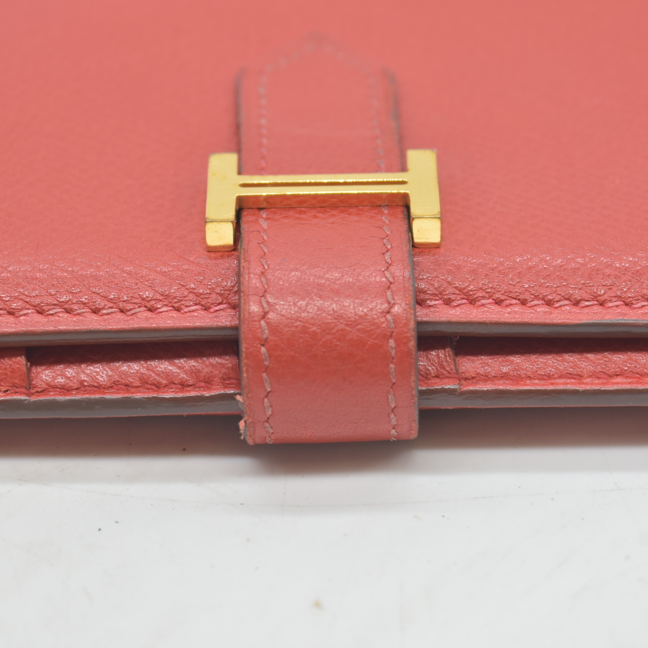 $4100 Hermes Epsom Bearn Gusset Wallet Rouge