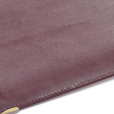 $580 Must de Cartier Leather Bifold Wallet Bordeaux