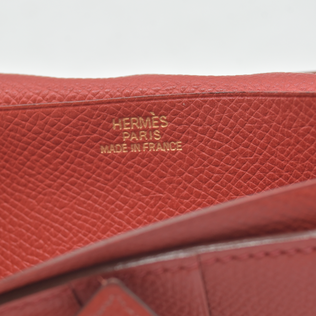 $4100 Hermes Epsom Bearn Gusset Wallet Rouge