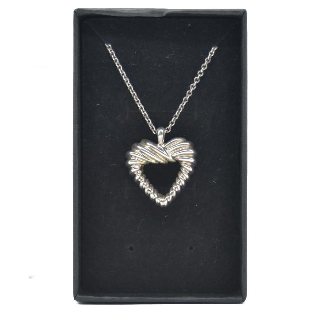 $390 Tiffany & Co. Twisted Heart Pendant Necklace Sterling Silver CONSIGNMENT