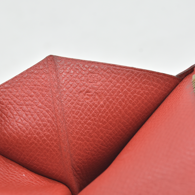 $4100 Hermes Epsom Bearn Gusset Wallet Rouge