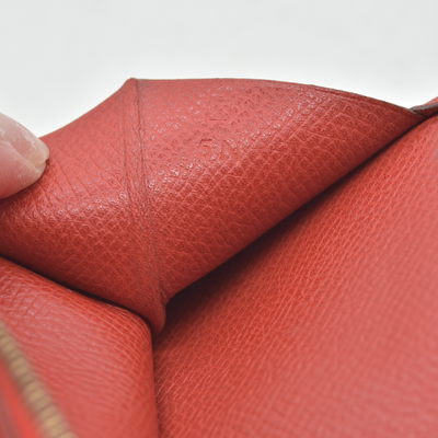 $4100 Hermes Epsom Bearn Gusset Wallet Rouge