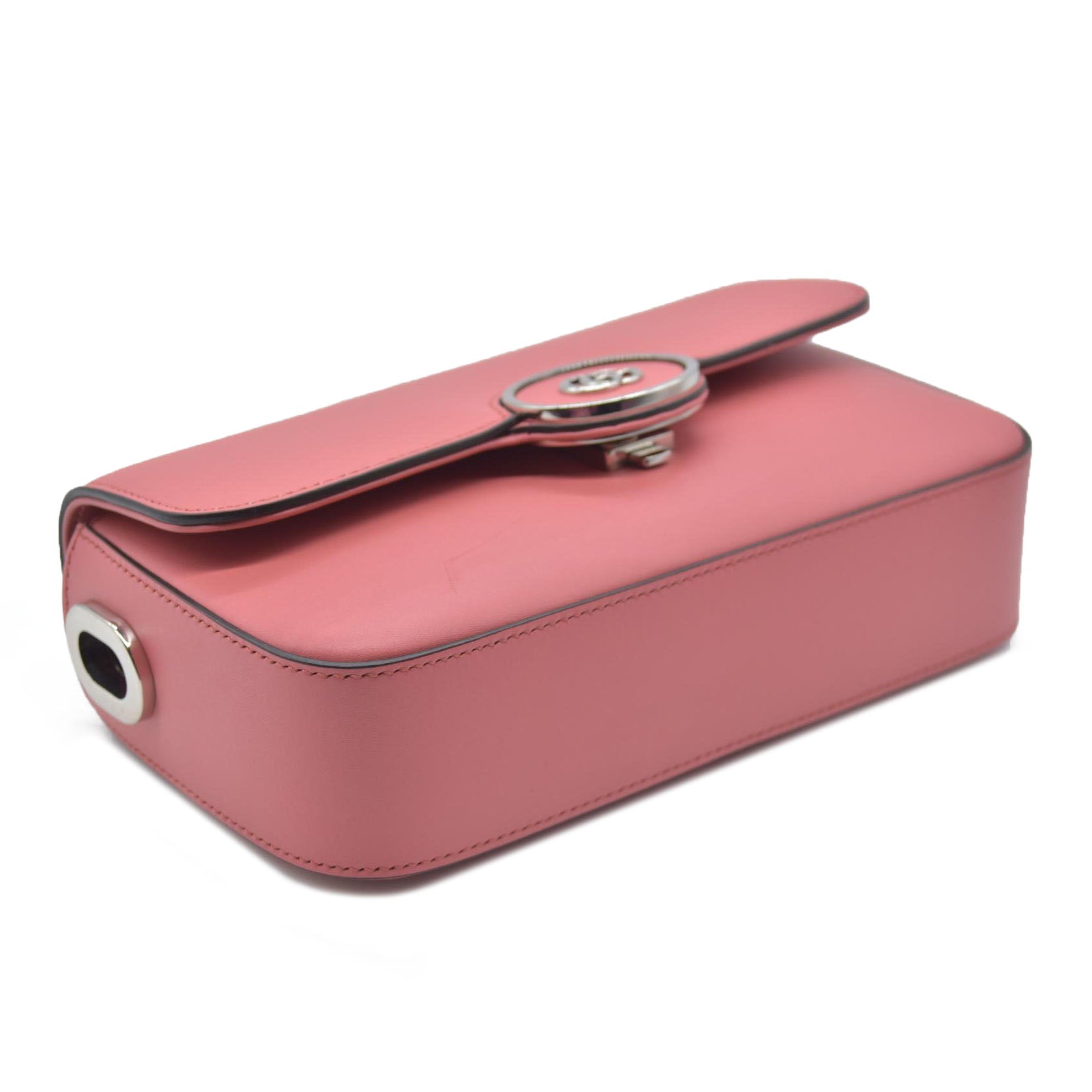 $2980 Gucci Senna Calfskin Petite GG Top Handle Shoulder Bag Pink