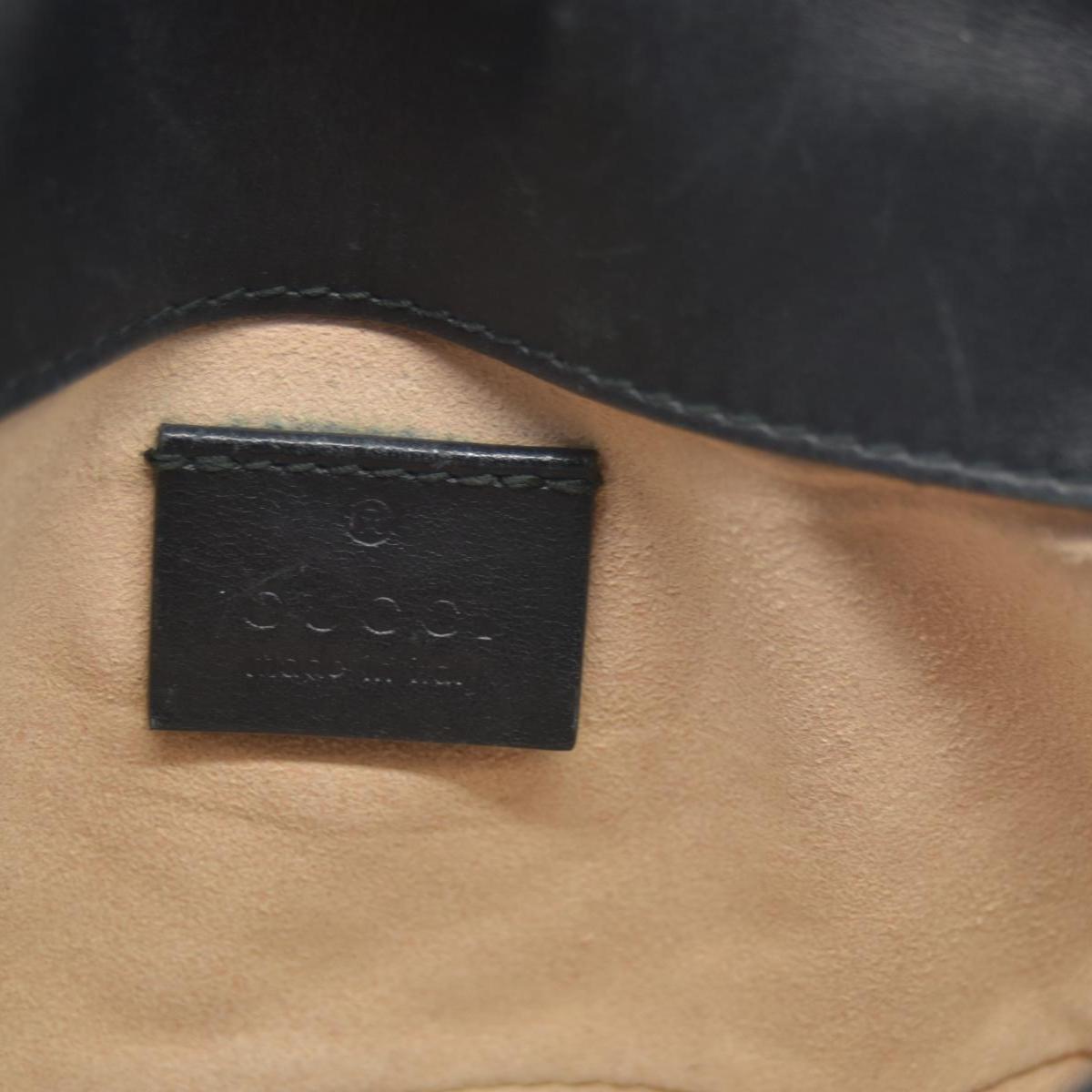 $1650 Gucci Calfskin Matelasse Super Mini GG Marmont Shoulder Bag Black CONSIGNMENT