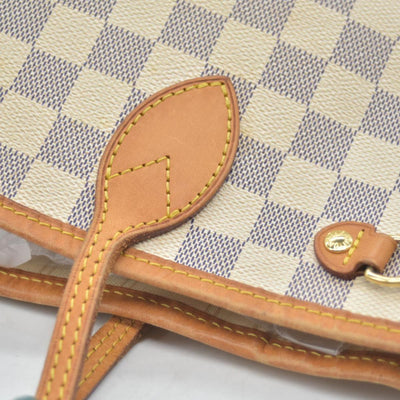 $2160 Louis Vuitton Damier Azur Neverfull PM Tote Bag Handbag VI3178 CONSIGNMENT