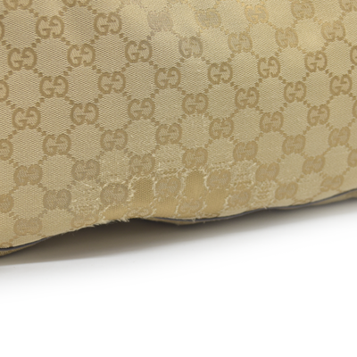 Gucci Monogram Large Abbey Tote Metallic Gold
