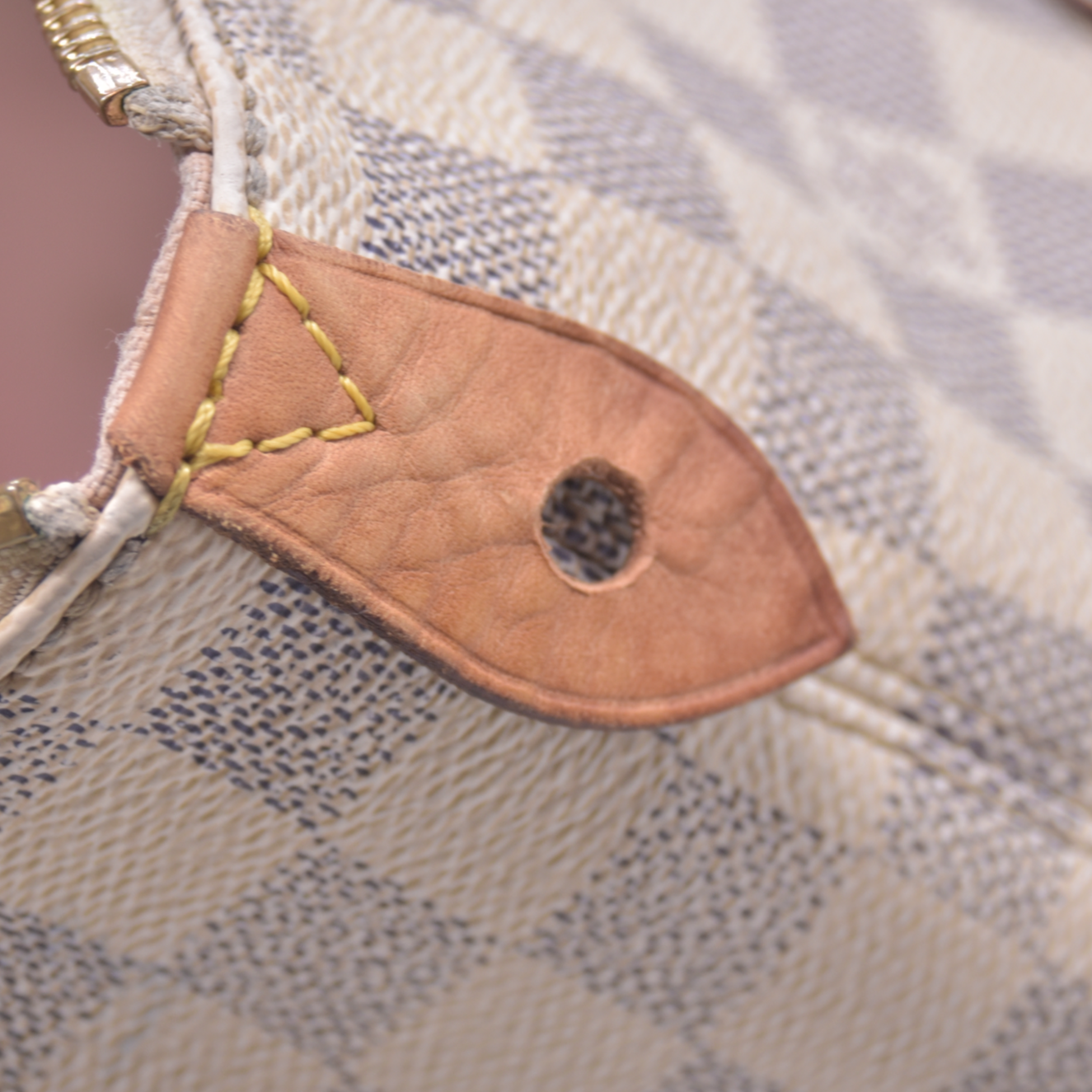 $1620 2017 Louis Vuitton Damier Azur Iena MM Rose Ballerine MI3117 10021161